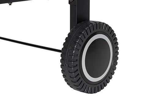 Tarrington House Barbacoa de Carbón Bratislava, Acero/Madera de Pino, Mesa Auxiliar, Ruedas, Rejilla Regulable en Altura, Estantería inferior, Negro - Image 7