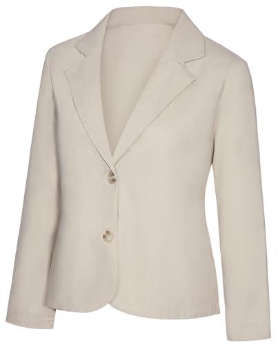 Women's Cotton Linen Blazer Long Sleeve Lapel Button Blazers Lightweight Summer Casual Work Office Jacket Suit2
