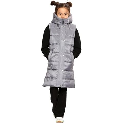 Top Fashion18 Girls Longline Hooded Gilet Cover