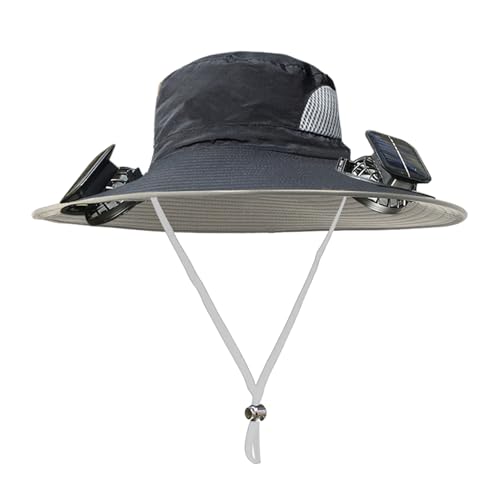 Sombrero con Ventiladores de energía Solar – Sombrero Solar de Doble Ventilador para Hombre – Dispositivo de enfriamiento Transpirable eficiente de Larga duración para Viajes, Camping, Deportes,