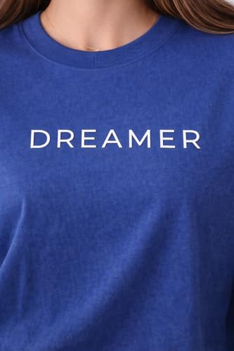 Image of Women's Cotton T-Shirt | Over Sized Fit Half Sleeve | 100% Cotton Women T Shirt | Aesthetic Summer Wear
