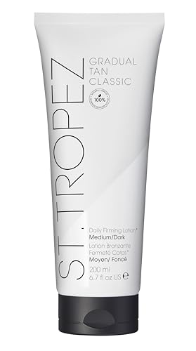 St.Tropez Gradual Tan Firming Lotion, Medium to Dark Sun Kissed Glow Self Tan Moisturizer, with Hyaluronic acid and antioxidants, Streak-Free, Vegan, Natural & Cruelty-Free, 6.7 FL OZ