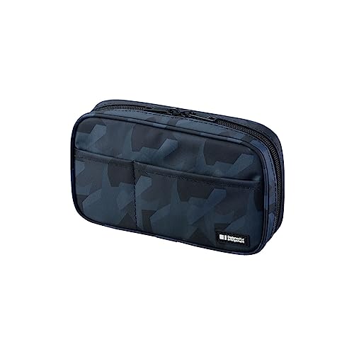 Image of LIHIT LAB Large Capacity Zipper Pencil Case For School Office College, Big Capacity 4 Compartments Pencil Bag Holder Adults Teen Boys Girls, Travel Cosmetics Storage, Black Camo (A7551-134)