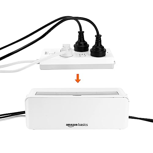 Miniatura 5 de Amazon Basics Caja organizadora de cables para ocultar y organizar cables, tamaño grande, Blanco