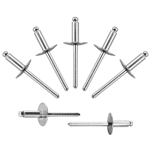 POP PS26BNS Blind Rivet, Open-End, Steel, Plain, 3/16" Diameter, 1.000" Length, 100-Pack