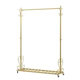 Moderno appendiabiti arrotolabile da 150 cm, con 4 freni, armadio in metallo con ripiano inferiore, soluzione per riporre oggetti, per camera da letto, armadio, boutique (120 x 180 cm)