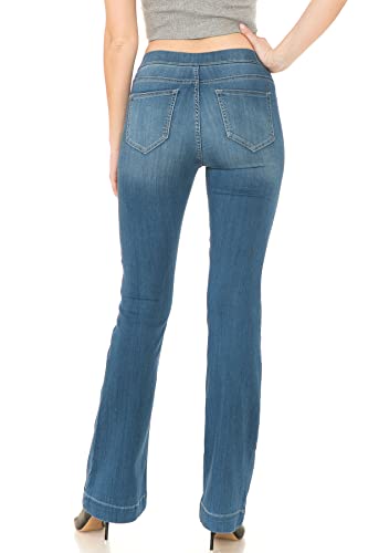 Cello Clothing Cello Jeans Women's Juniors Mid Rise Pull On Slim Fit Bootcut Jeggings (L, Medium)3