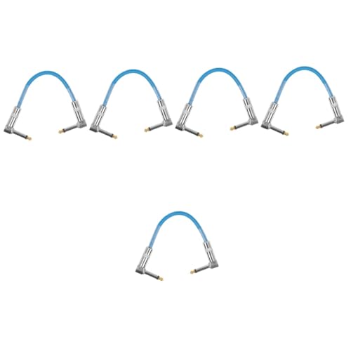 BESTonZON 5pcs Flat Patch Cable 6.35mm Guitar Pedal Cable Noise Reduction Design Durable Performances