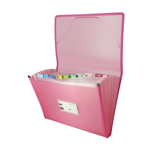 Grafoplás | Carpeta Archivadora | Rosa Pastel| Tamaño Folio | 13 Posiciones Fuelle | Incluye Etiqueta para Visores y Tarjetas | Cubiertas Impermeables de Plastico | Multiline