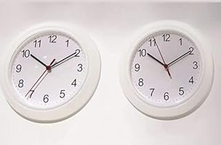 2PCS 25cm Wall Clock Round Kitchen classic Quartz Stylish Easy Readable Big Number Ideal for Any Room in Home, School and Office, ikea clock classic style