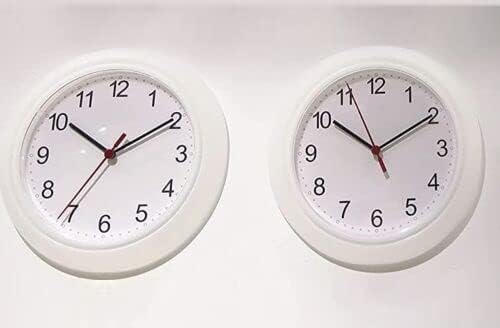 2PCS 25cm Wall Clock Round Kitchen classic Quartz Stylish Easy Readable Big Number Ideal for Any Room in Home, School and Office, ikea clock classic style