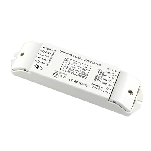 BC334 DIP�X�C�b�` 4�`�����l�� LED�����M���R���o�[�^�M���쓮�R���g���[�� 0/1-10V����PWM 5V/PWM 10V 2 LED���C�g�p(BC-334-PWM5V)