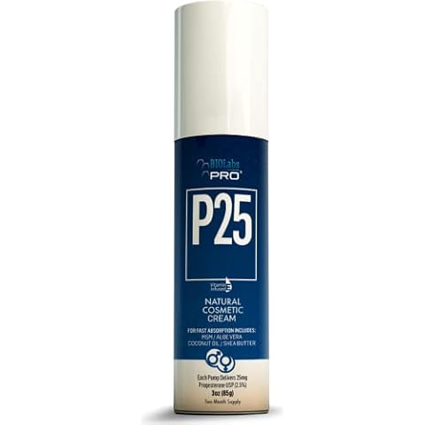 BIOLABS PRO Natural P25 Cosmetic Cream - 1750MG Progesterone per Bottle - 2.5% - Two Month Supply (Unscented - 3oz) Cover