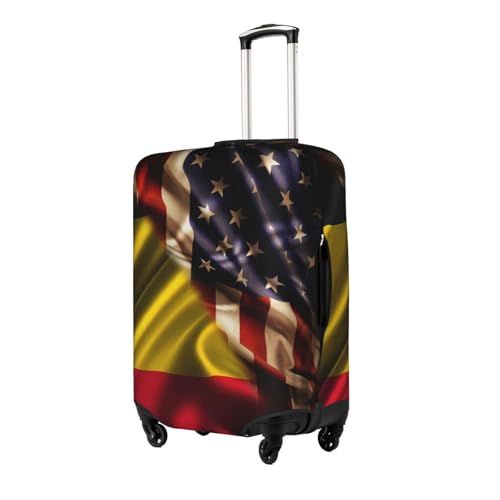 Travel Luggage Cover Combined Belgium And Usa Flag Fashion Washable Baggage Suitcase Protector Fit For Luggage Medium2