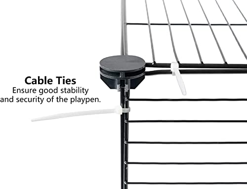 LURIVA Small Animal Playpen, Guinea Pig Cages, Pet Playpen, Rabbit Cage,Small Animal Cage, Puppy Kitten Dog Playpen, Indoor Outdoor Portable Metal Wire Yard Fence,15 X 12 Inch, 16 Panels, Black.