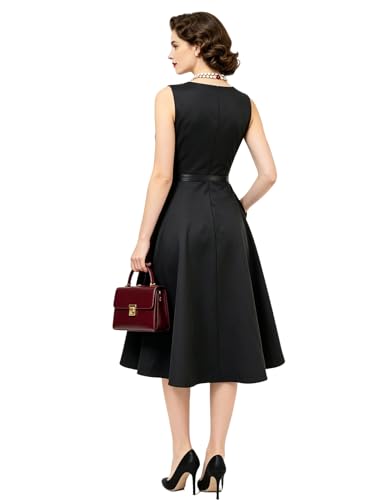 Image of Simple Flavor Women's Vintage Dress Sleeveless O-Neck Party Cocktail Dress