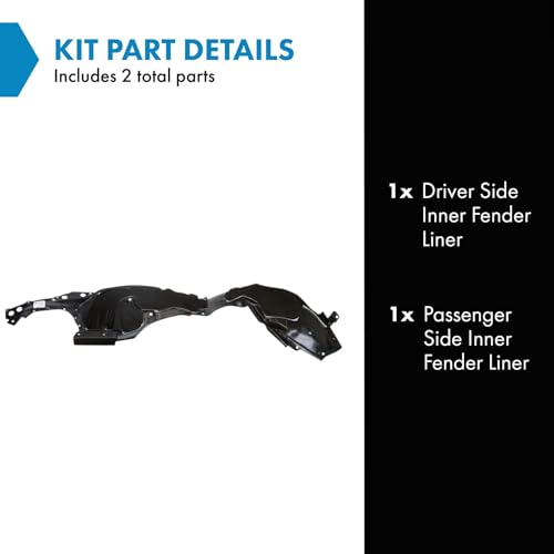 Image of TRQ Front Inner Fender Liner Set Compatible with 2016-2023 Nissan Maxima NI1248154 NI1248159 NI1249154 NI1249159