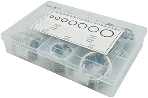 160Pcs, 7 Sizes BSP Dowty Self-Centered Bonded Seal Oil Washers Gasket Assortment Kit Replace 32300 with Box (1/8, 1/4, 3/8, 1/2, 5/8, 3/4, 1), for Automotive, Bearings, Pumps etc
