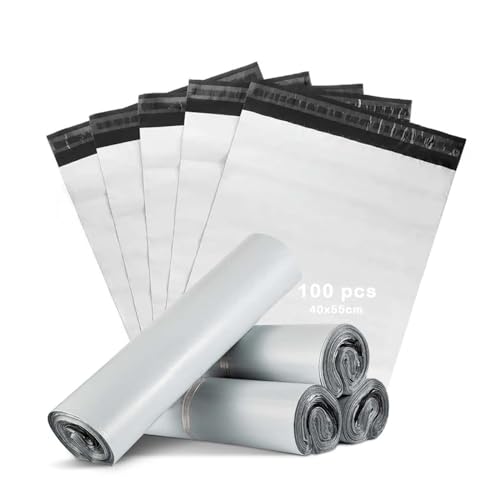 MERCURY TEXTIL- 100 Bolsas para Envios Paquetes,Sobres para Envios Embalaje,Autoadhesivas e Impermeables para el Envío de Ropa,regalos,Paquetería y Embalar. Resistentes y Opacas. (L 40x55CM 100PCS)