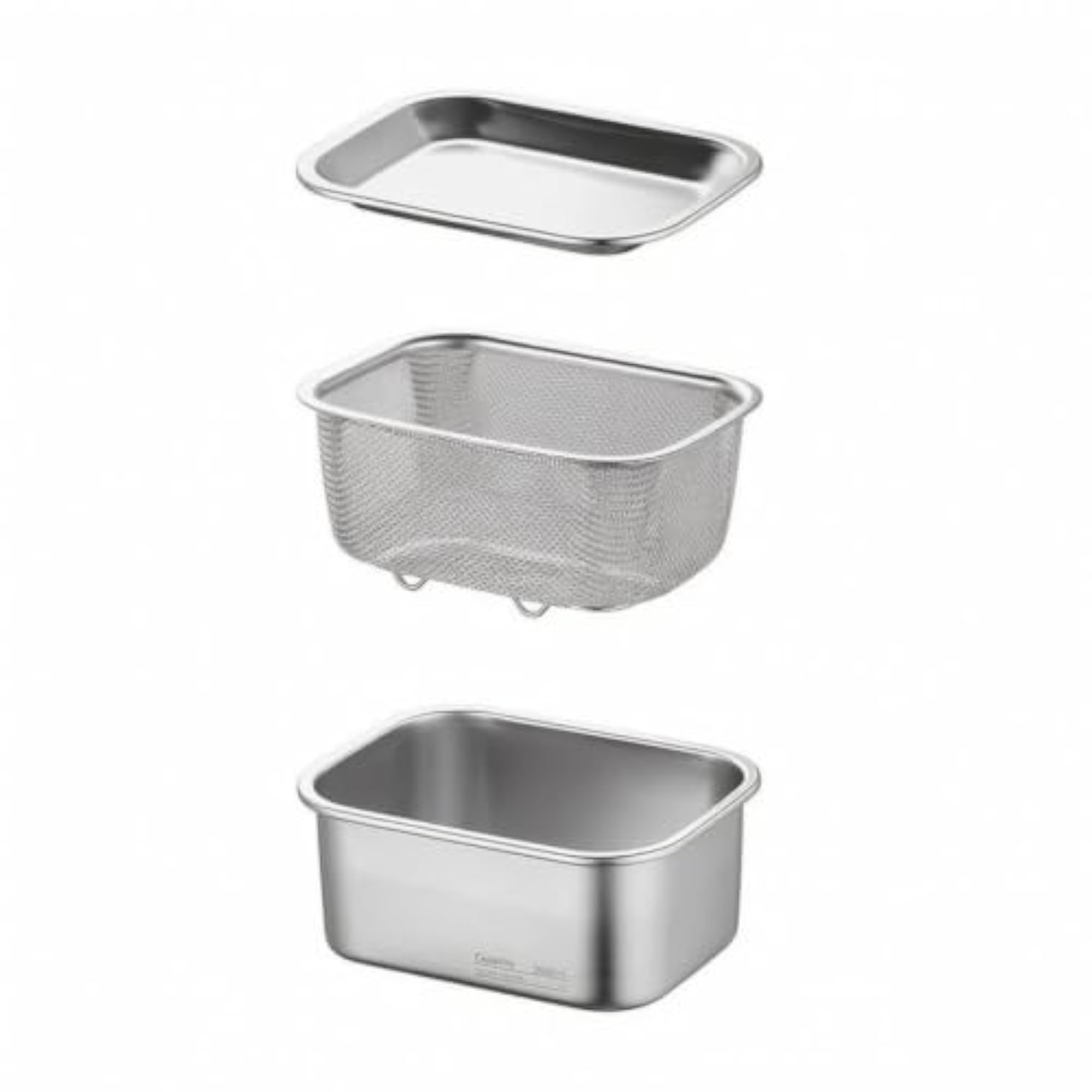 Rectangular Food Storage Container with Drain Basket