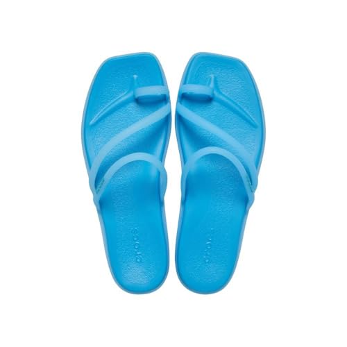 Image of Crocs Women's Miami Toe Loop Sandals | Square Toe Flat | Flexible Straps | Croslite Foam Footbed