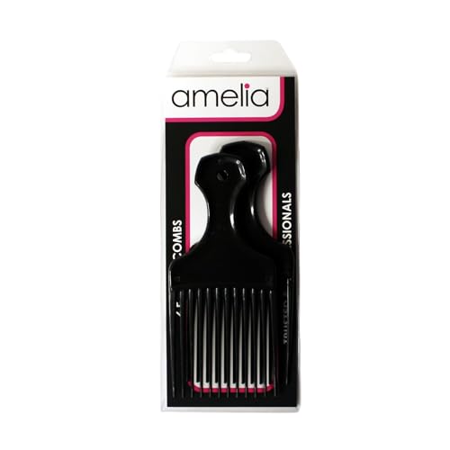 Peine afro de plástico negro de 7 pulgadas, pack 2 miniatura 3