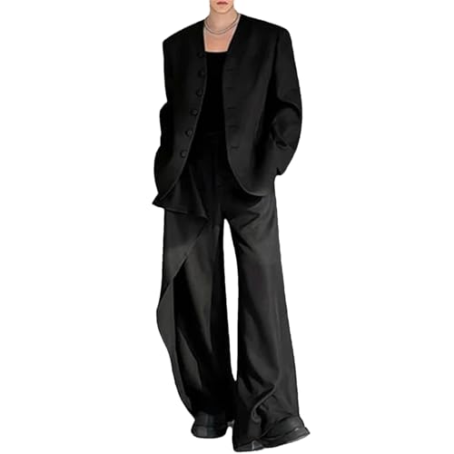 Men’s Korean Minimalist Suit Set Spring Summer Solid Color Loose