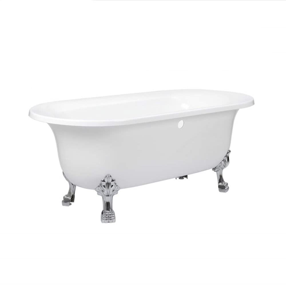 Milano Richmond White 1730mm x 780mm Freestanding Roll Top Bath Chrome Claw Feet