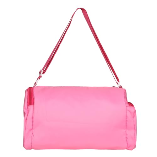 Image of Da Tasche Lightweight Duffle Bag with Shoe Compartment - Multi-Pocket Travel Mini Case for Swimming & Sports Essentials, Zipped Side Pockets, Men and Women Gym Accessories Gift, Pink