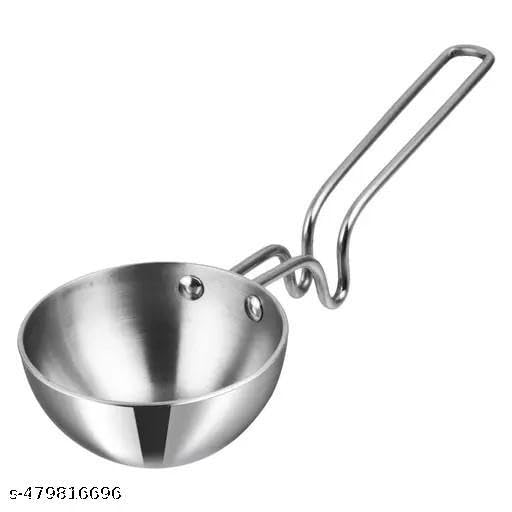 Image of Urban Elegance Aluminium Silver Tadka Pan for Cooking Purpose Hotel Home Restaurant