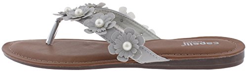 Capelli New York Faux Leather and Floral Gems Ladies Flip Flops2