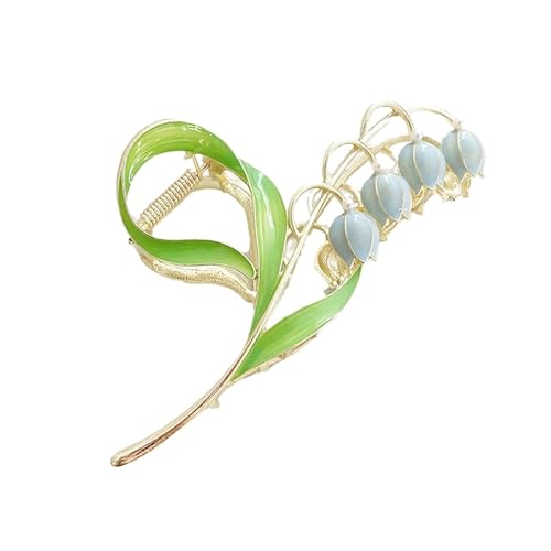Pink Gold Lily of The Valley Flower Hair Clips, Claw Large Metal Claw Clip,Orchid Clamps,Lily Jaw Clamp Styling Accessories for Thick Thin Clips and Barrettes Hair Clips Hair Accessories Hair Care - Image 3