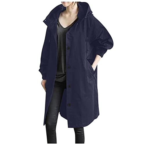 FGVFCS Chaquetas de invierno para mujer, chaqueta resistente al viento, abrigo ligero con botones, abrigo clásico de manga larga cortavientos con capucha para clima frío, disfraces de escalada al aire