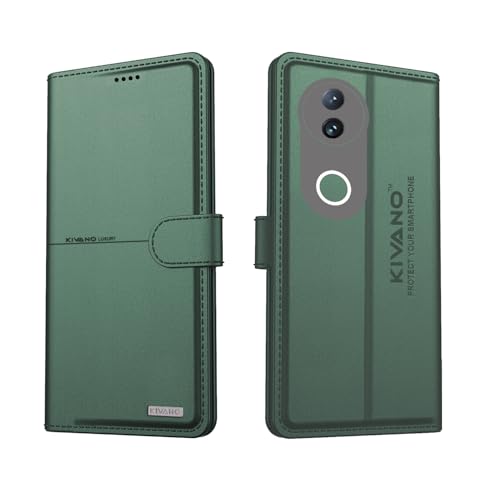 Image of Compatible for Vivo T4R 5G / iQOO Z10R 5G / Vivo V50e 5G / Vivo V50 5G Flip Cover | Leather Finish | Inside Pockets & Inbuilt Stand | Shockproof Wallet Style Magnetic Closure Back Cover Case
