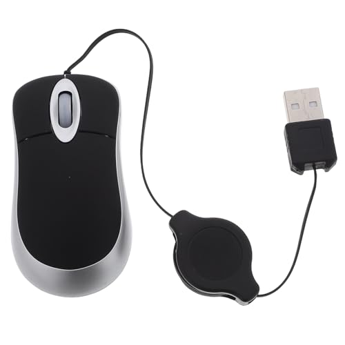 Souris filaire USB rétractable noire jojofuny mini souris optique télescopique pour PC
