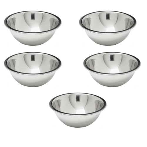 5 Tigela Inox Redonda 18cm Bolw Saladas Massas 900ml