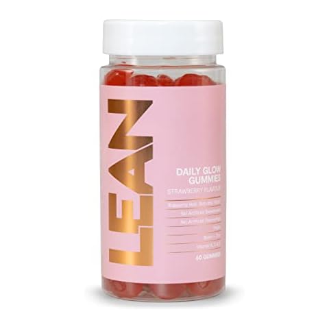 LEAN With Lilly Daily Glow Vegan Gummies - Strawberry Flavour. Hair, Skin & Nails Beauty Vitamins for Women. Includes Biotin, Zinc, Selenium, Vitamin A, B, D, E. (60) Cover