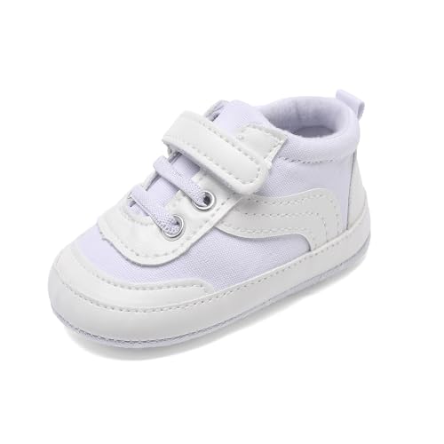 Image of Clowora Unsex Baby Boys Girls Canvas First Walkers Shoes,Newborn Infant Non Slip Soft Sole Crib Casual Sneaker