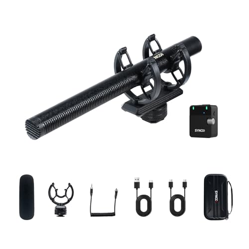 SYNCO D2 Wireless Shotgun Microphone, Hypercardioid Condenser Directional Mic for