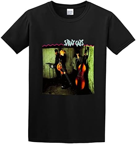 DearIrean Stray Cats - Camiseta de algodón para hombre, color neg...