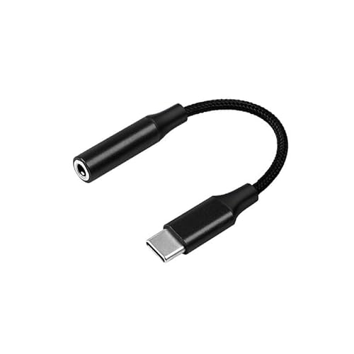 Type-C �C���z���W���b�N �ϊ� 3.5mm �w�b�h�z���W���b�N�A�_�v�^�[ ���ʒ��� �ʘb ���y�Ή� DAC���� �ϋv���P�[�u�� (�u���b�N,1�{)