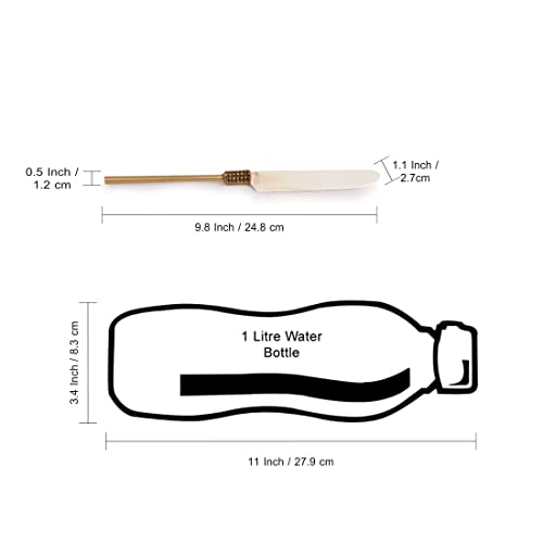Image of ExclusiveLane 'Graceful Enigma' Stainless Steel & Brass Handcrafted Butter Knife Spreader for Dining Table (Silver & Bronze, 6 Pieces),(L x W x H) = (9.8 x 0.9 x 0.5) Inch,EL-005-1331