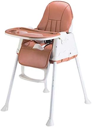 SYGA High Chair for Baby Kids,Safety Toddler Feeding Booster Seat Dining Table Chair (with Cushion, Brown)