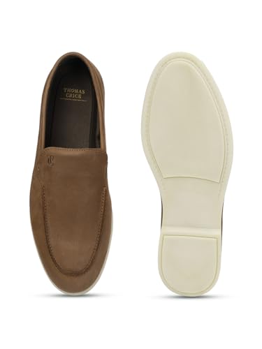 Image of Thomas Crick Men's Casual Summer Loafers - Premium Leather | Anti-Skid Sole | All-Day Comfort