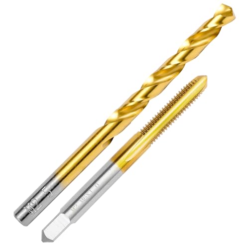 RURITKIT M6x1.0 Tap and 5.0mm Drill Bit Kit, M2 HSS Metric Drill and Tap Set, Combination of Drill and Tap Kit for Metal