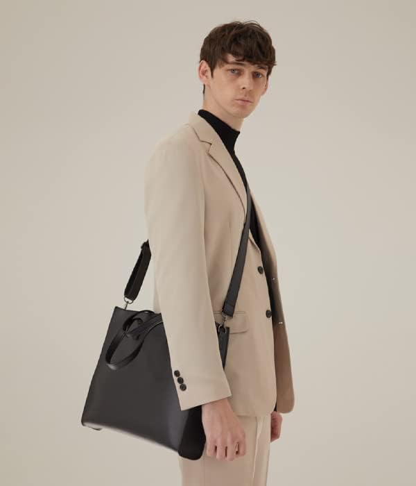 Messenger Bag for Men –Vegan Leather Laptop Horizontal Bag for Women Fits 16In Laptop – Crossbody Bag Men Shoulder Bag with Shoulder Strap - Image 4