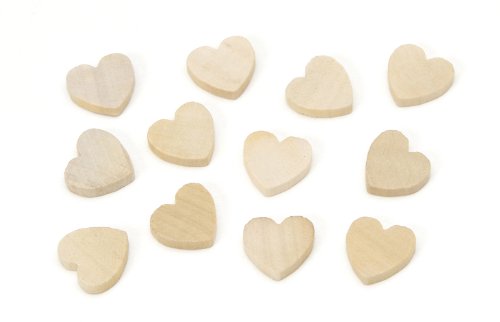 Darice Natural Unfinished Wood Craft Heart Cutout, 1/2-Inch