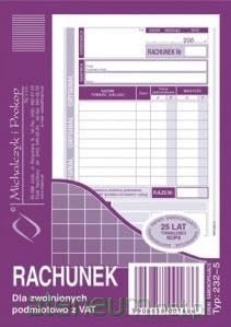 Ak rachunek dla zwolnionych z Vat A6 232-5