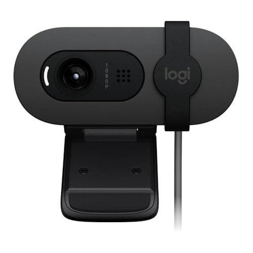 Brio 105 webcam professionale Full HD 1080p con correzione automatica illuminazione, USB-A, copriobiettivo, configurazione facile, compatibile con Windows, macOS, ChromeOS - Grafite - Webcam - Immagine 1