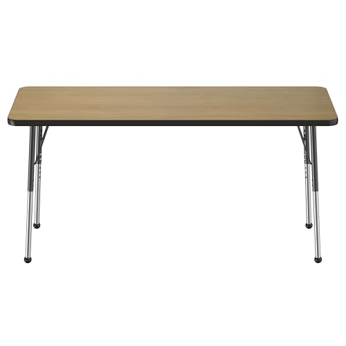 FDP 24" x 60" Rectangle Table with Ball Glide Legs - Pasadena Oak/Black